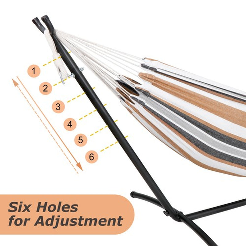 9FT Steel Hammock with Stand for 2 Person with Carrying Case 620Lb Capacity