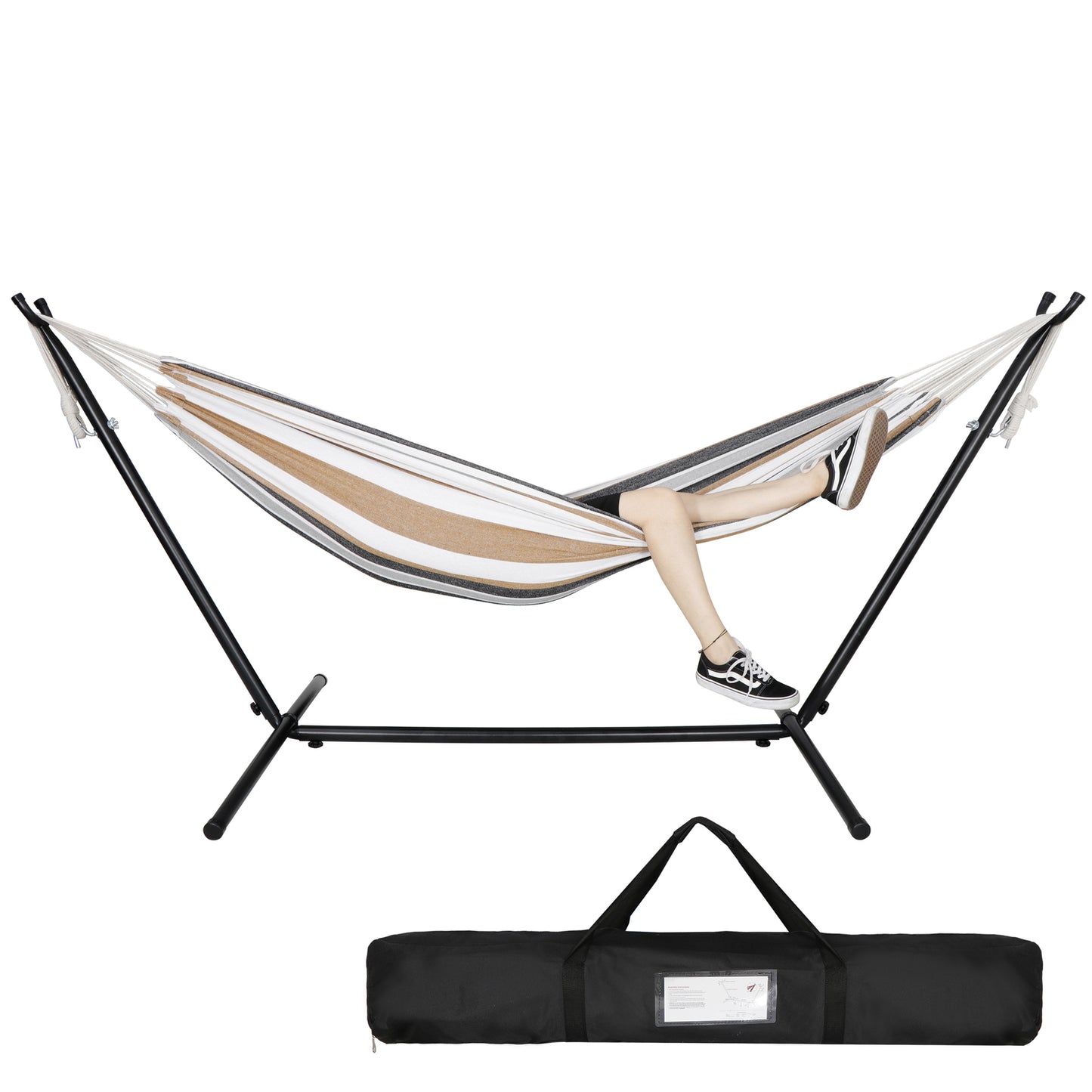 9FT Steel Hammock with Stand for 2 Person with Carrying Case 620Lb Capacity