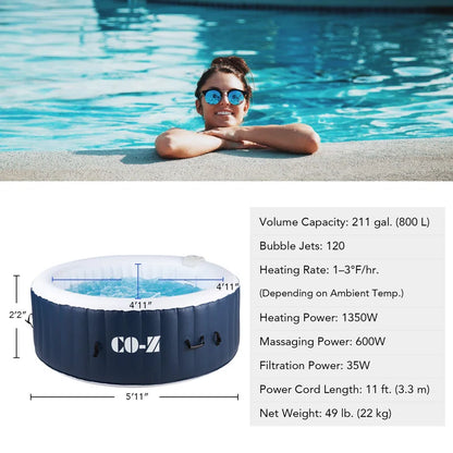 2-4 - Person 120 - Jet Vinyl Inflatable Hot Tub