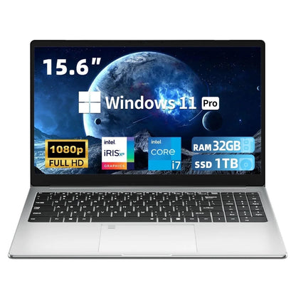 Laptop Computer, Intel Core I7, 32GB RAM 1TB SSD Gaming Laptop,Fhd 1920X1080,Windows 11 Pro,