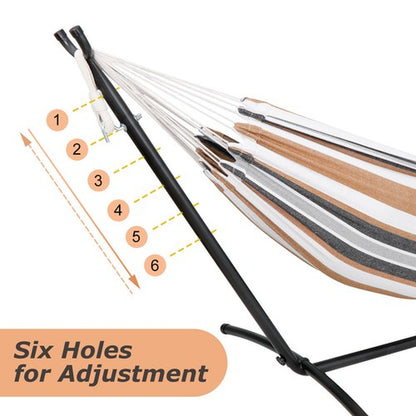 9FT Steel Hammock with Stand for 2 Person with Carrying Case 620Lb Capacity