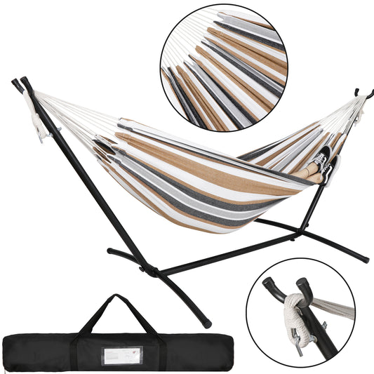 9FT Steel Hammock with Stand for 2 Person with Carrying Case 620Lb Capacity